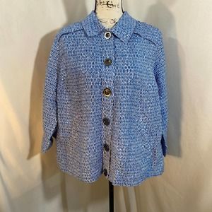 Christopher & Banks Crew Neck Long Sleeve Large Button Shirt Sz 14W-24W
